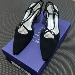 Stuart Weitzman Black Slingback Heels